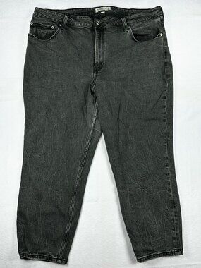 Abercrombie & Fitch Women's Dark Gray Jeans Sz 34/18s The Mom High Rise Curve